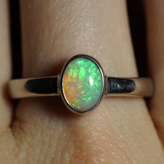 Australian Opal Ring | Sterling Silver | Size 9