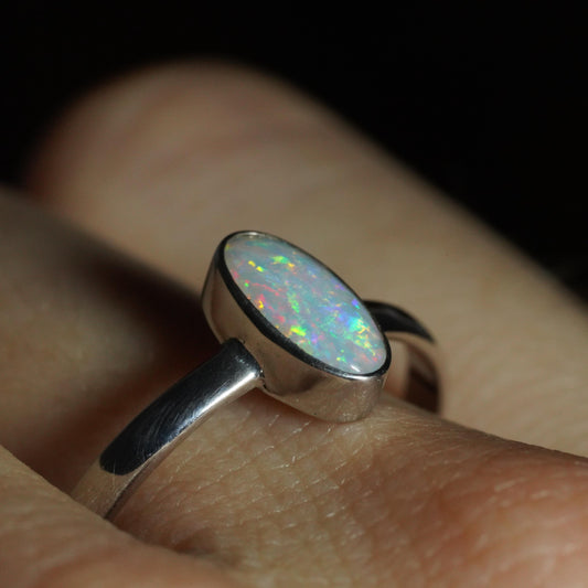 Australian Opal Ring | Sterling Silver | Size 9