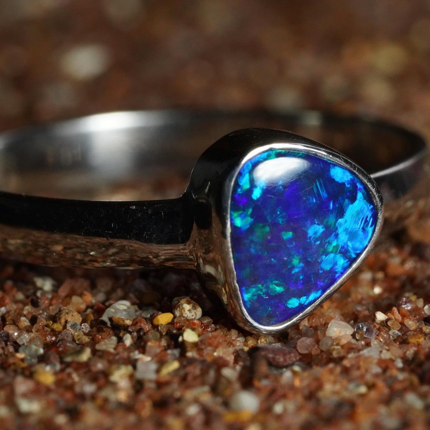 Australian Opal Ring | Sterling Silver | Size 8