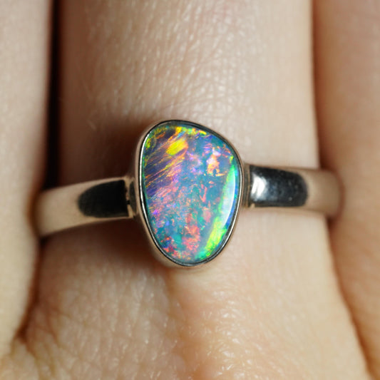 Australian Opal Ring | Sterling Silver | Size 7