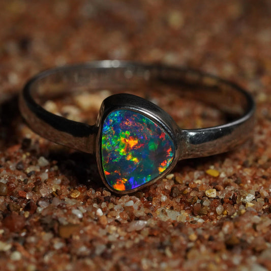 Australian Opal Ring | Sterling Silver | Size 7