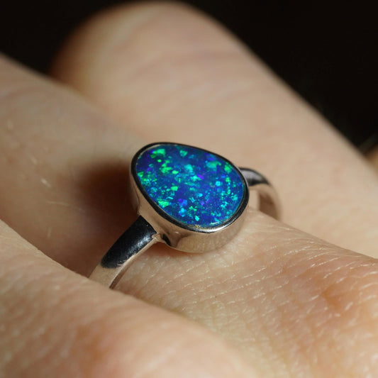 Australian Opal Ring | Sterling Silver | Size 7