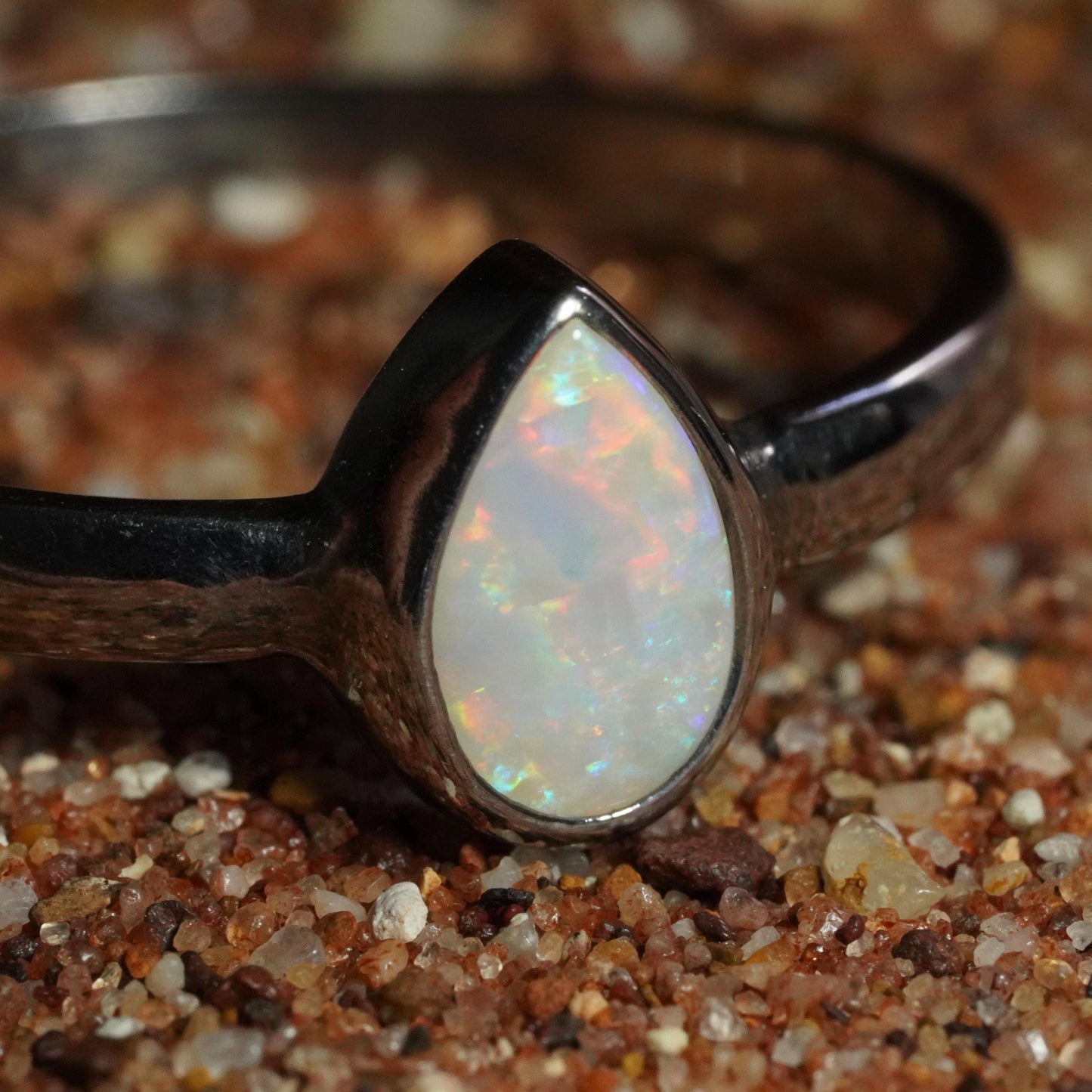 Australian Opal Ring | Sterling Silver | Size 9