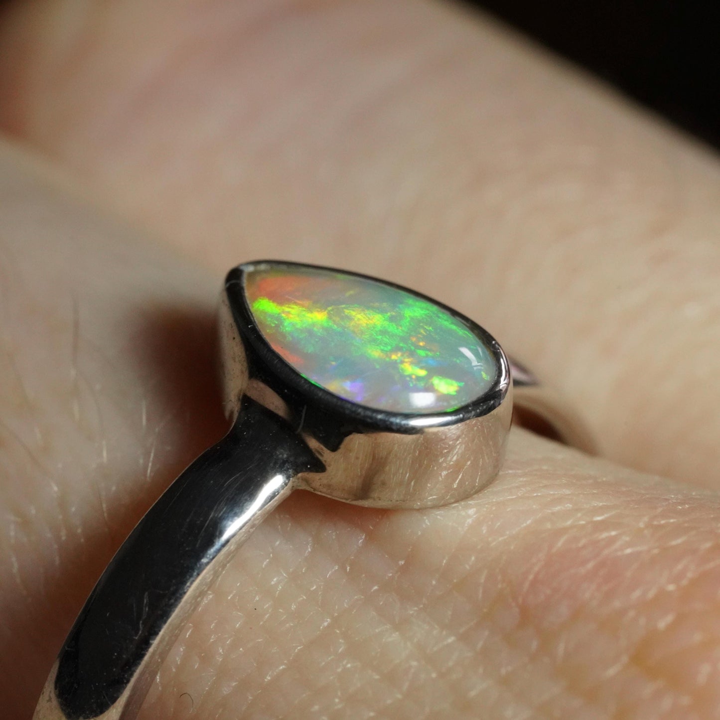 Australian Opal Ring | Sterling Silver | Size 9
