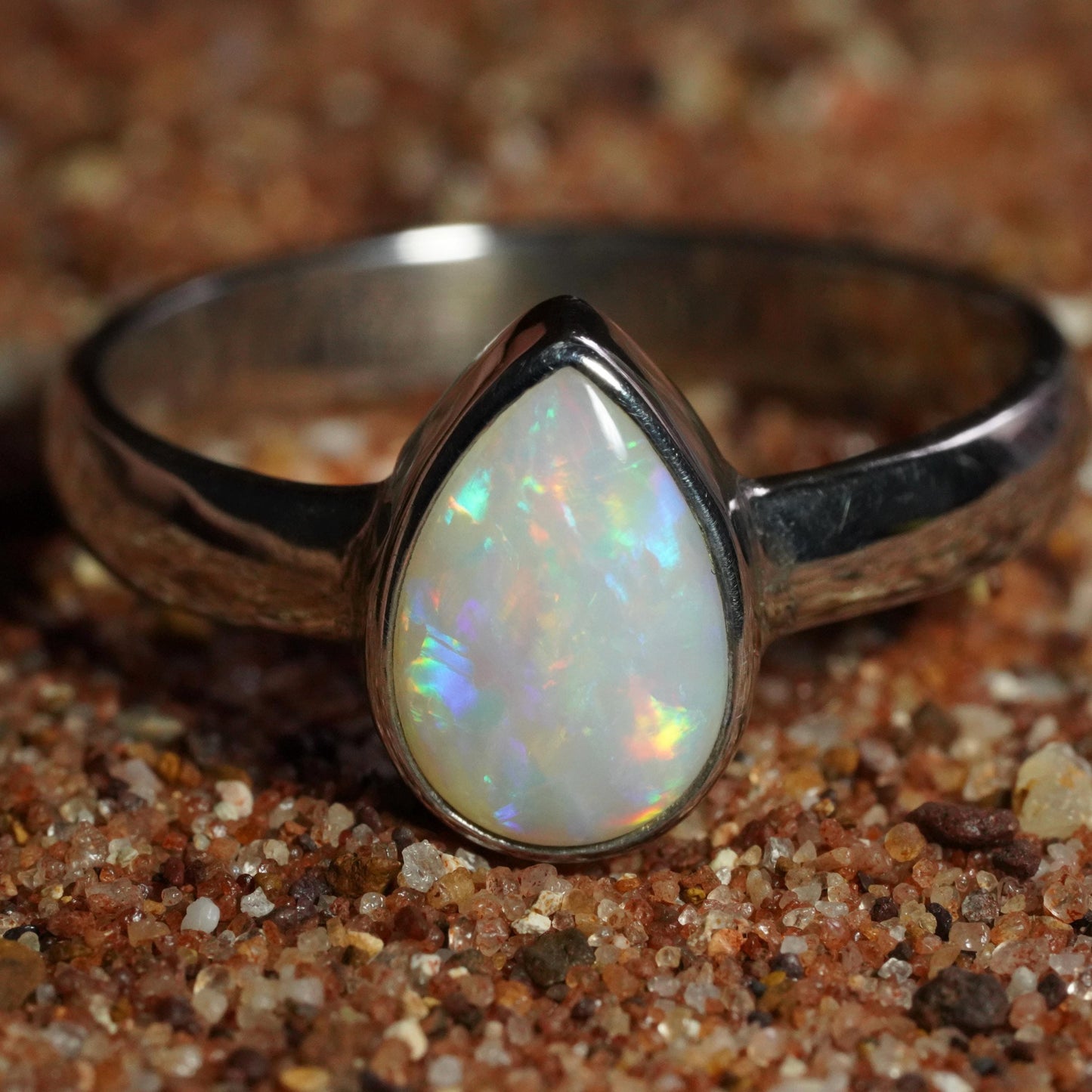 Australian Opal Ring | Sterling Silver | Size 6