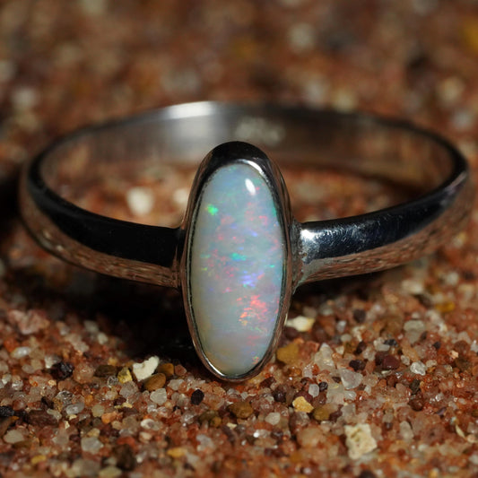 Australian Opal Ring | Sterling Silver | Size 8