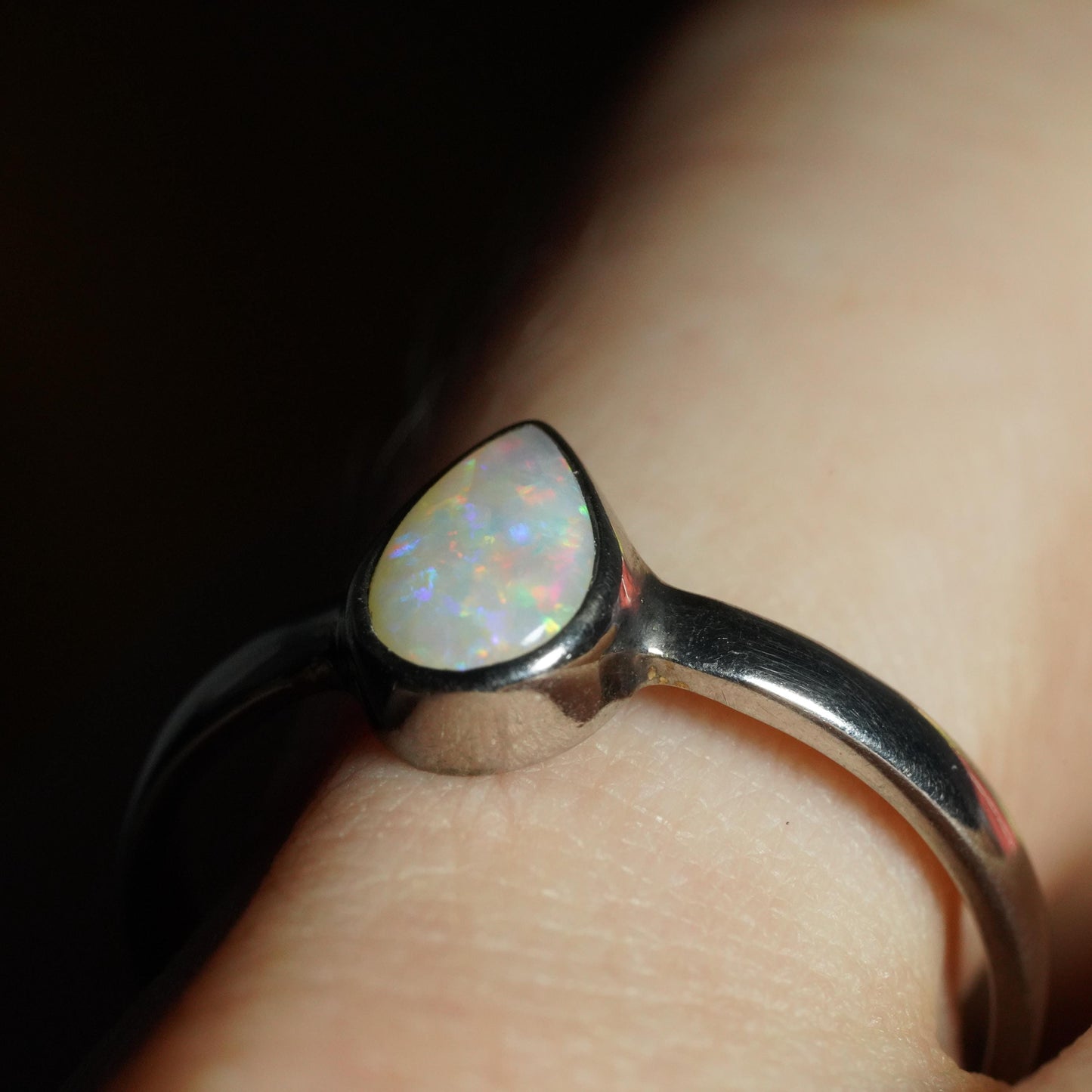 Australian Opal Ring | Sterling Silver | Size 8
