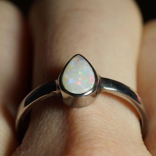 Australian Opal Ring | Sterling Silver | Size 8