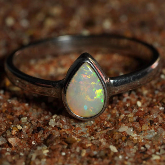 Australian Opal Ring | Sterling Silver | Size 8