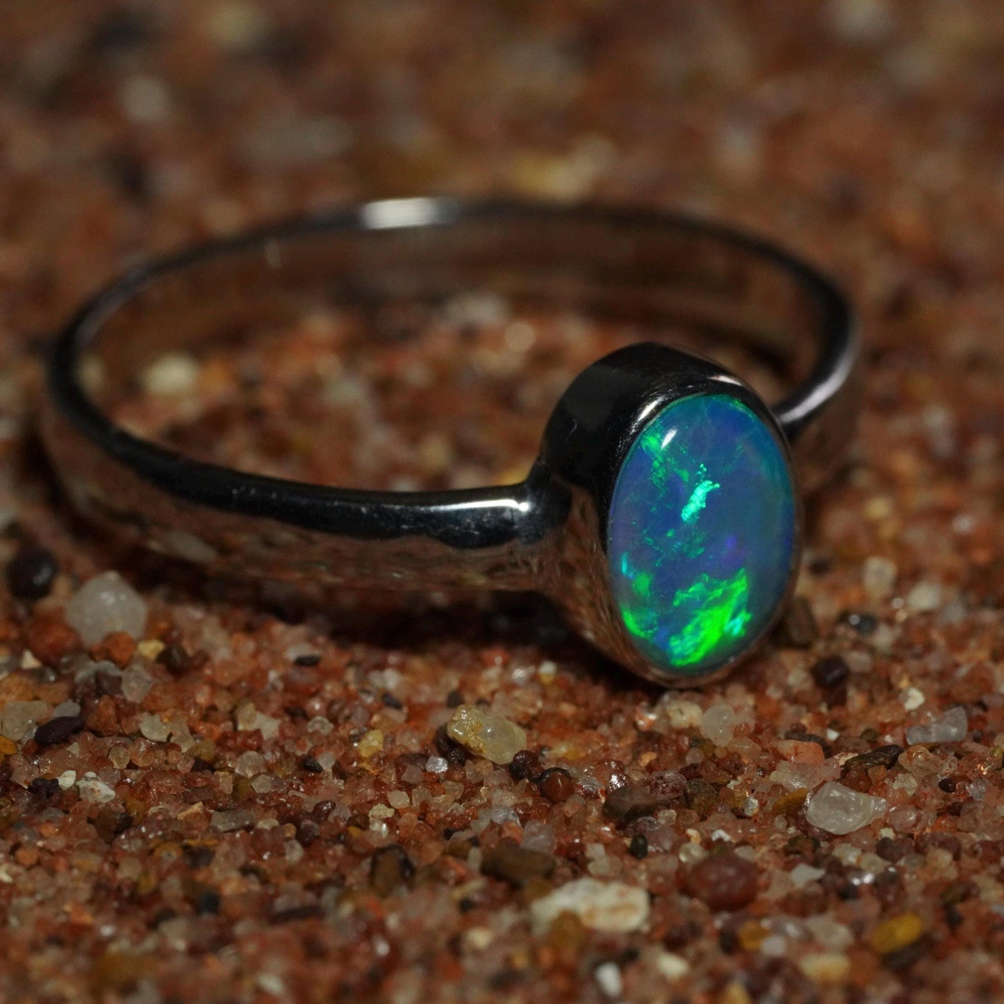Australian Opal Ring | Sterling Silver | Size 6