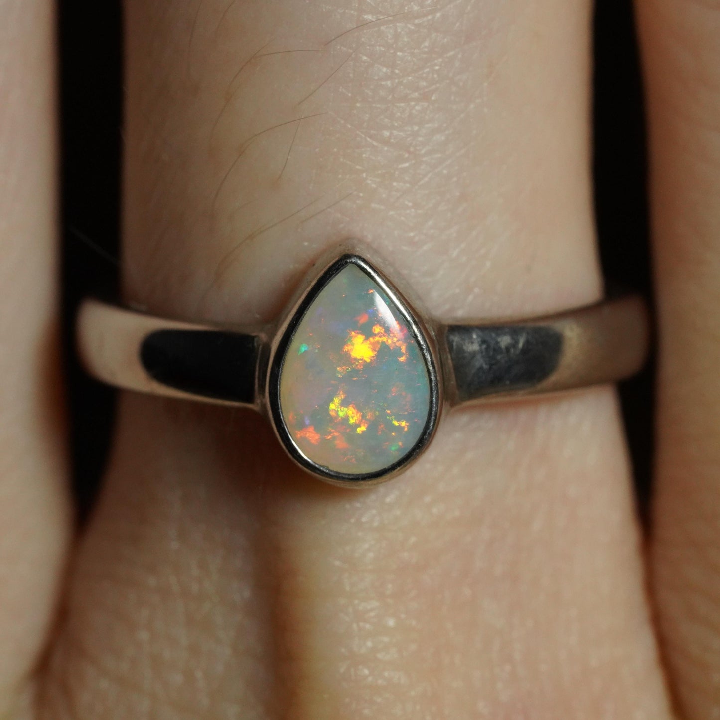 Australian Opal Ring | Sterling Silver | Size 6