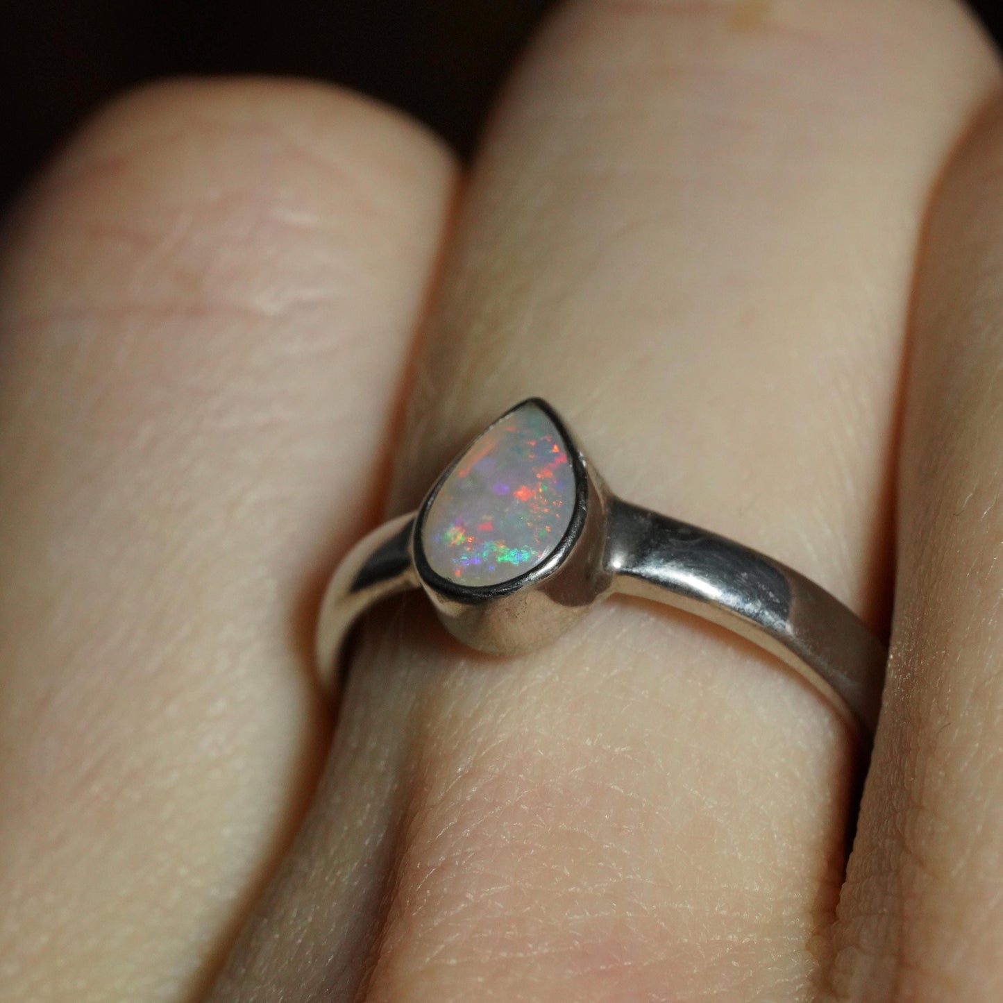 Australian Opal Ring | Sterling Silver | Size 6