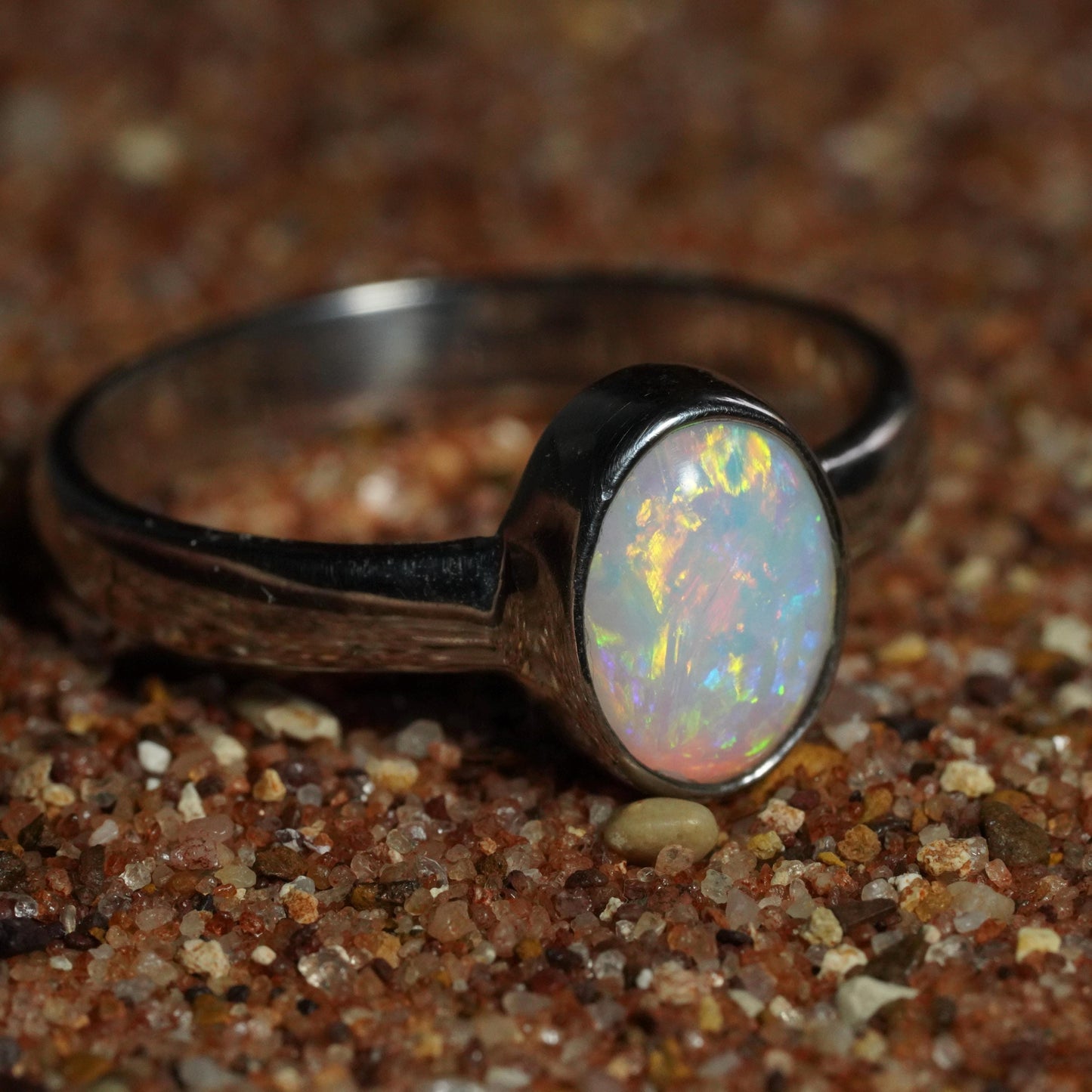 Australian Opal Ring | Sterling Silver | Size 6