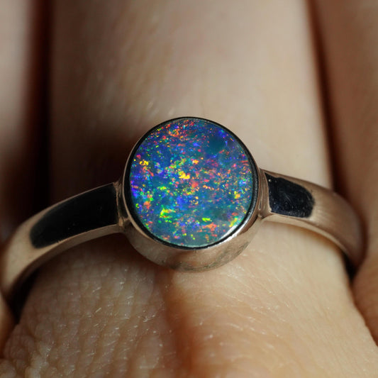 Australian Opal Ring | Sterling Silver | Size 9