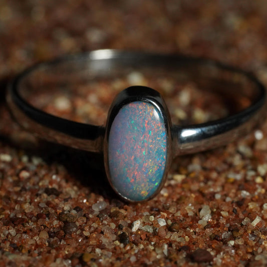Australian Opal Ring | Sterling Silver | Size 9