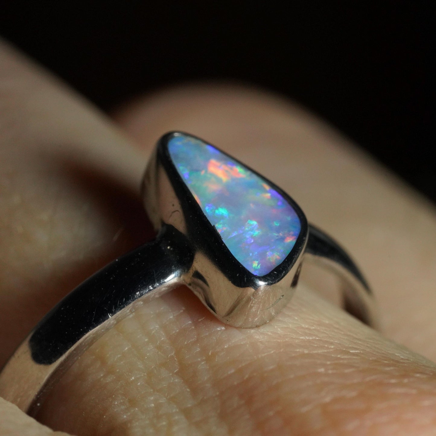 Australian Opal Ring | Sterling Silver | Size 9
