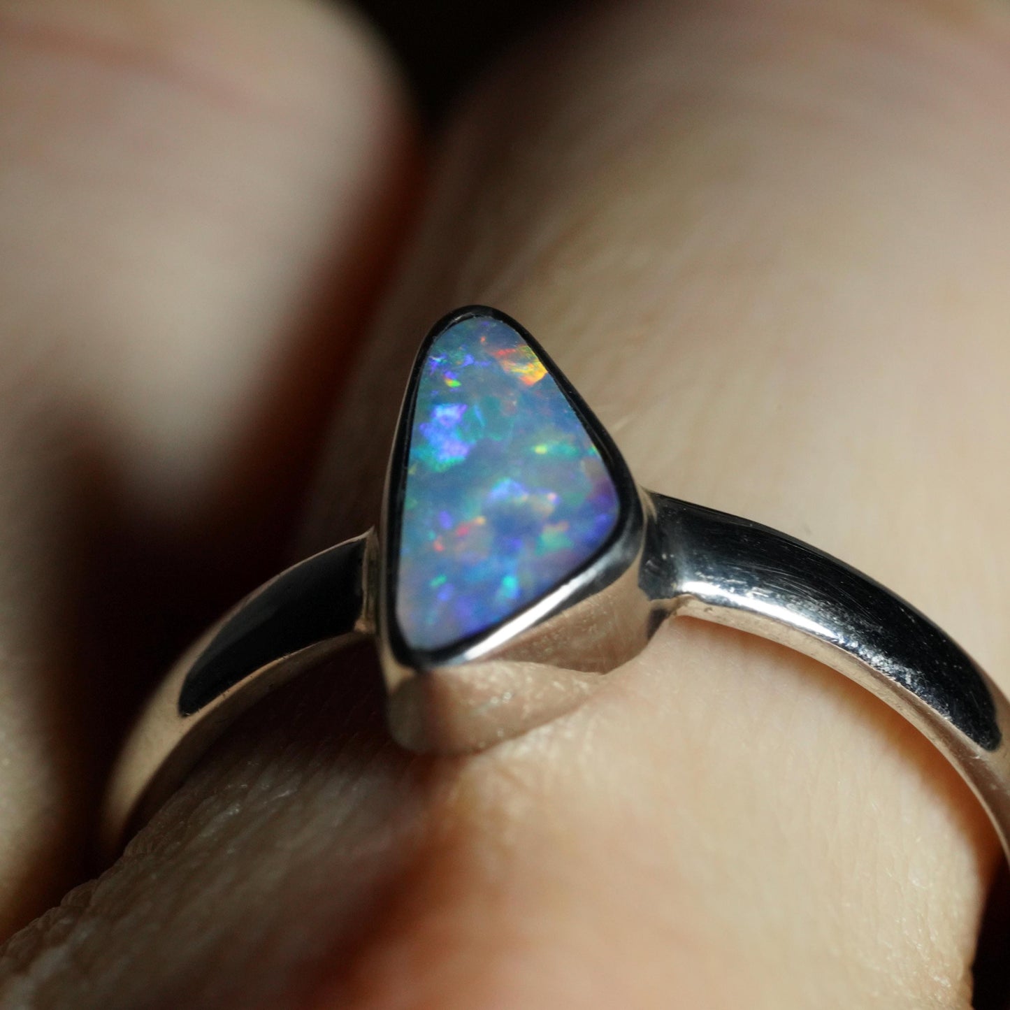 Australian Opal Ring | Sterling Silver | Size 9