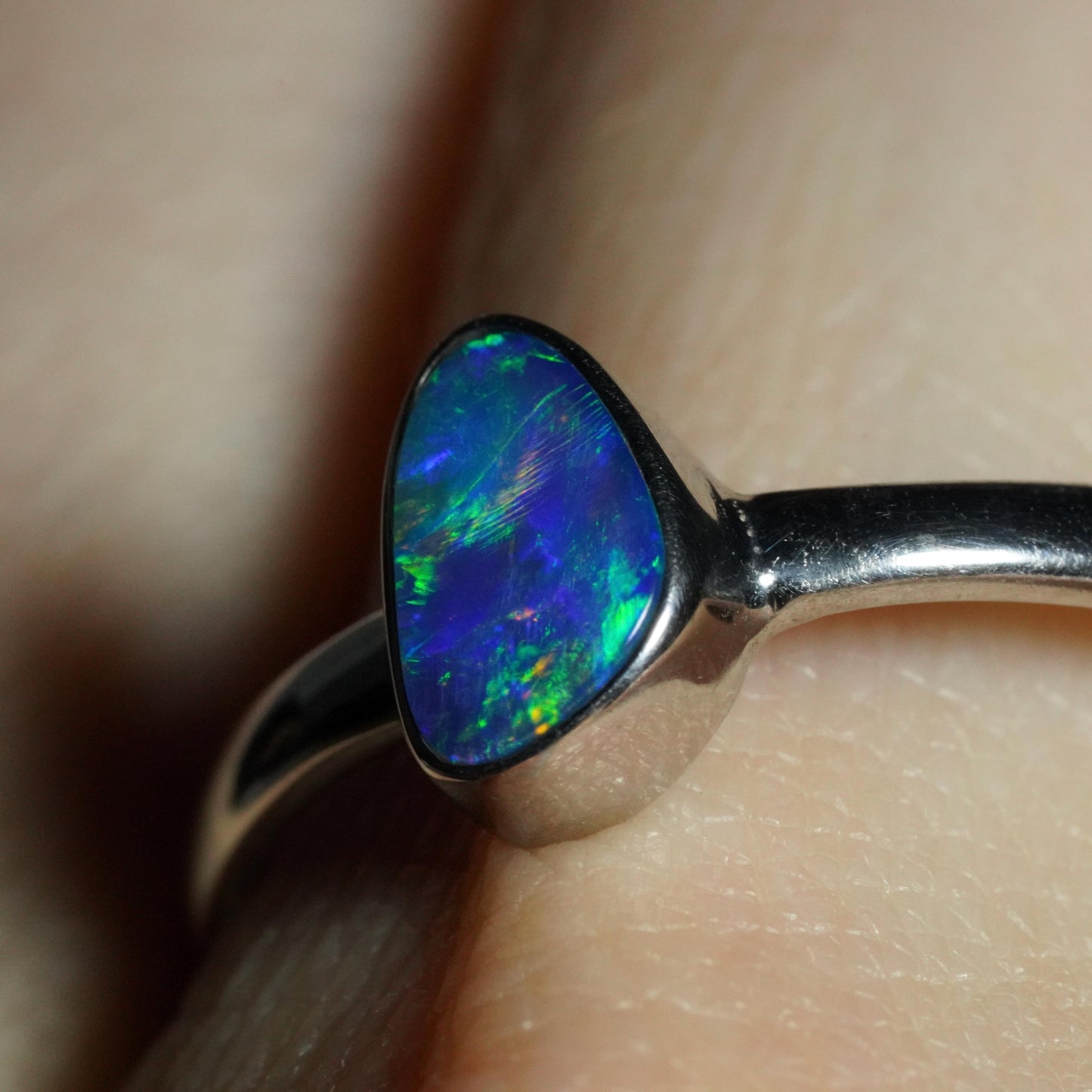 Australian Opal Ring | Sterling Silver | Size 9