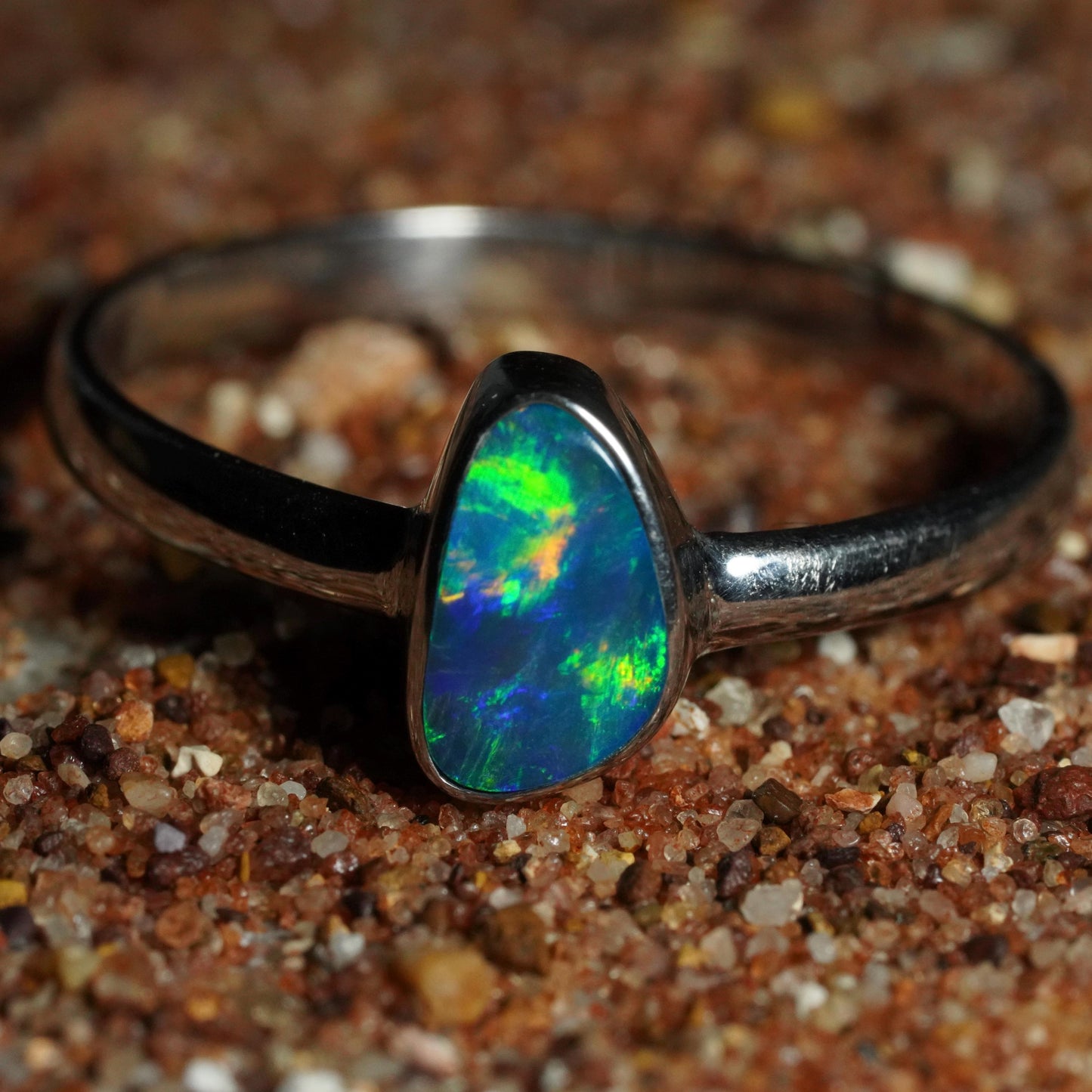 Australian Opal Ring | Sterling Silver | Size 9