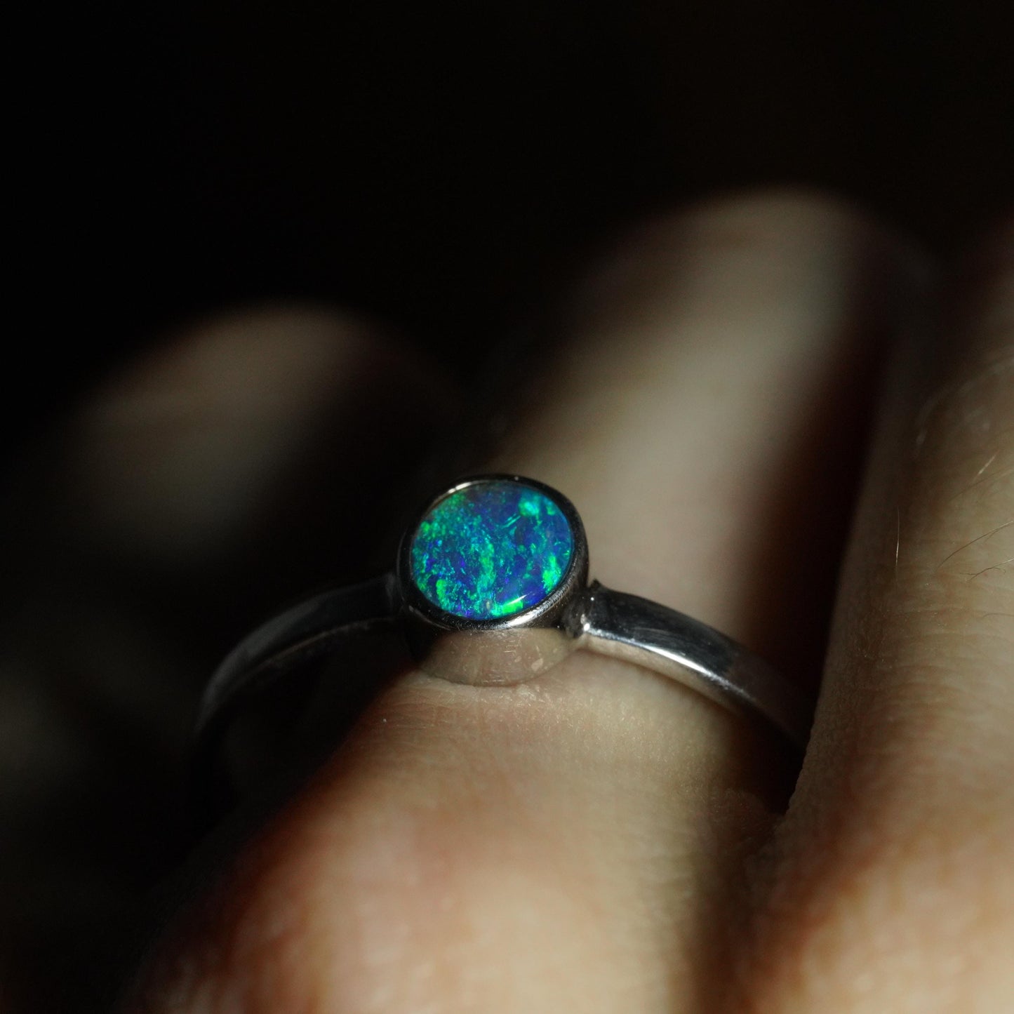 Australian Opal Ring | Sterling Silver | Size 9