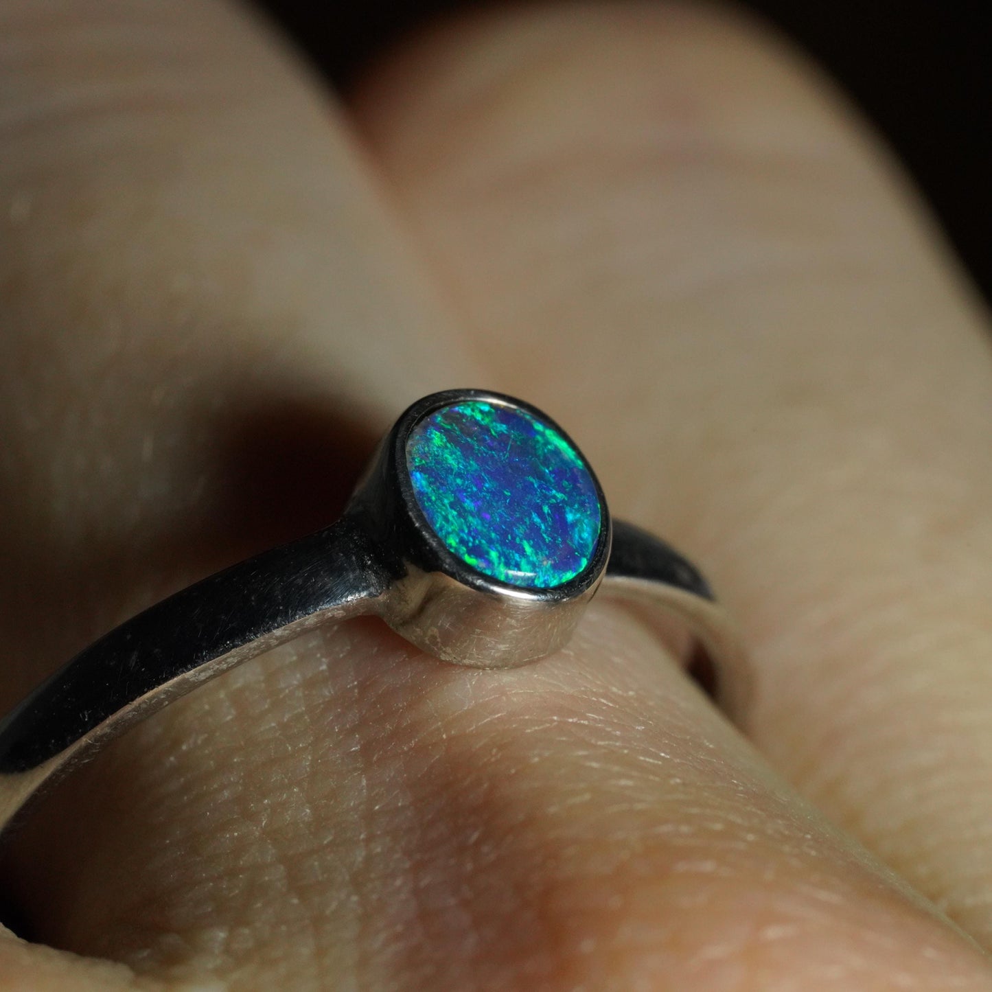 Australian Opal Ring | Sterling Silver | Size 9