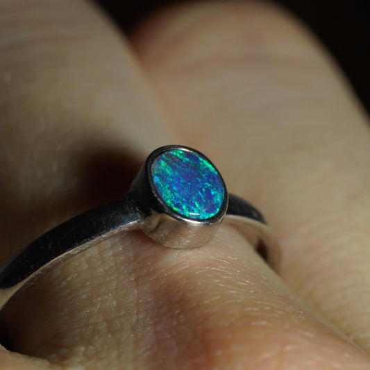 Australian Opal Ring | Sterling Silver | Size 9
