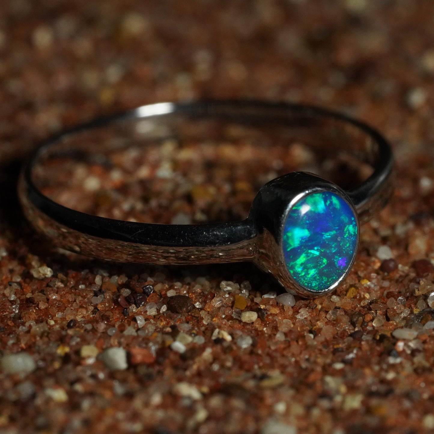 Australian Opal Ring | Sterling Silver | Size 9