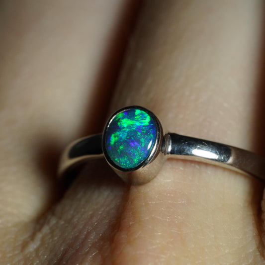 Australian Opal Ring | Sterling Silver | Size 9