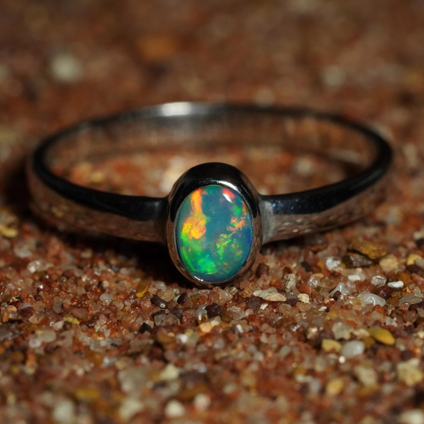 Australian Opal Doublet Ring | Sterling Silver | Size 6