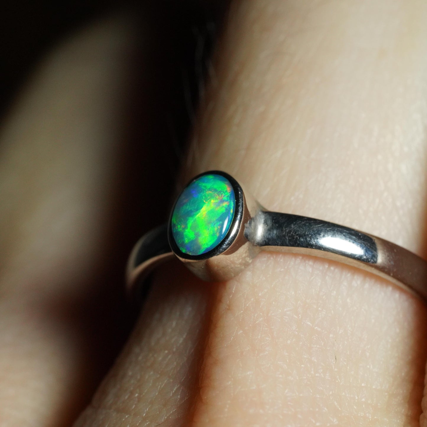 Australian Opal Doublet Ring | Sterling Silver | Size 6