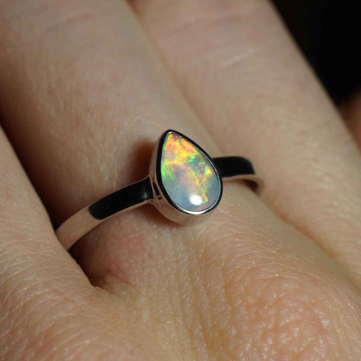 Australian Opal Ring | Sterling Silver | Size 9