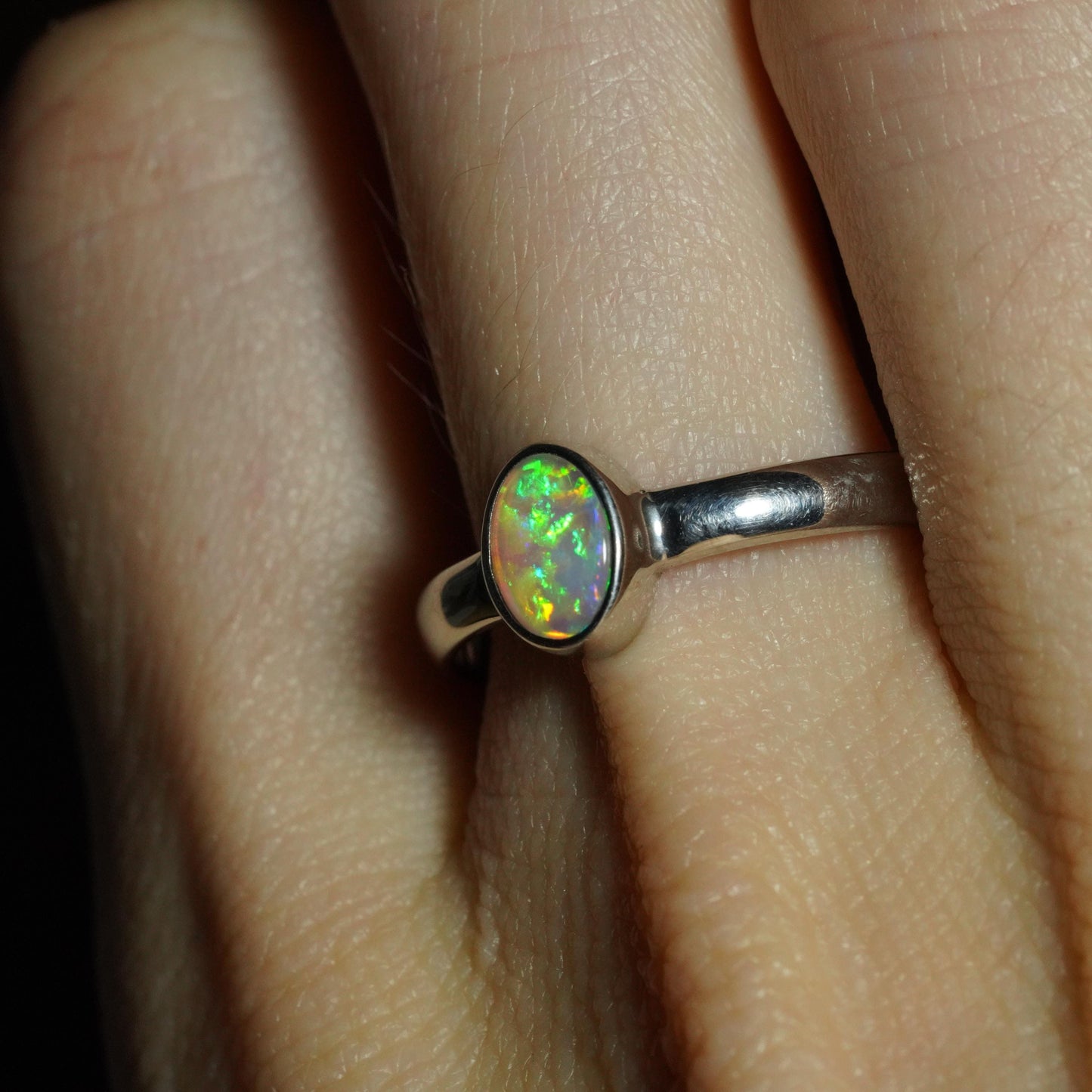 Australian Opal Ring | Sterling Silver | Size 9
