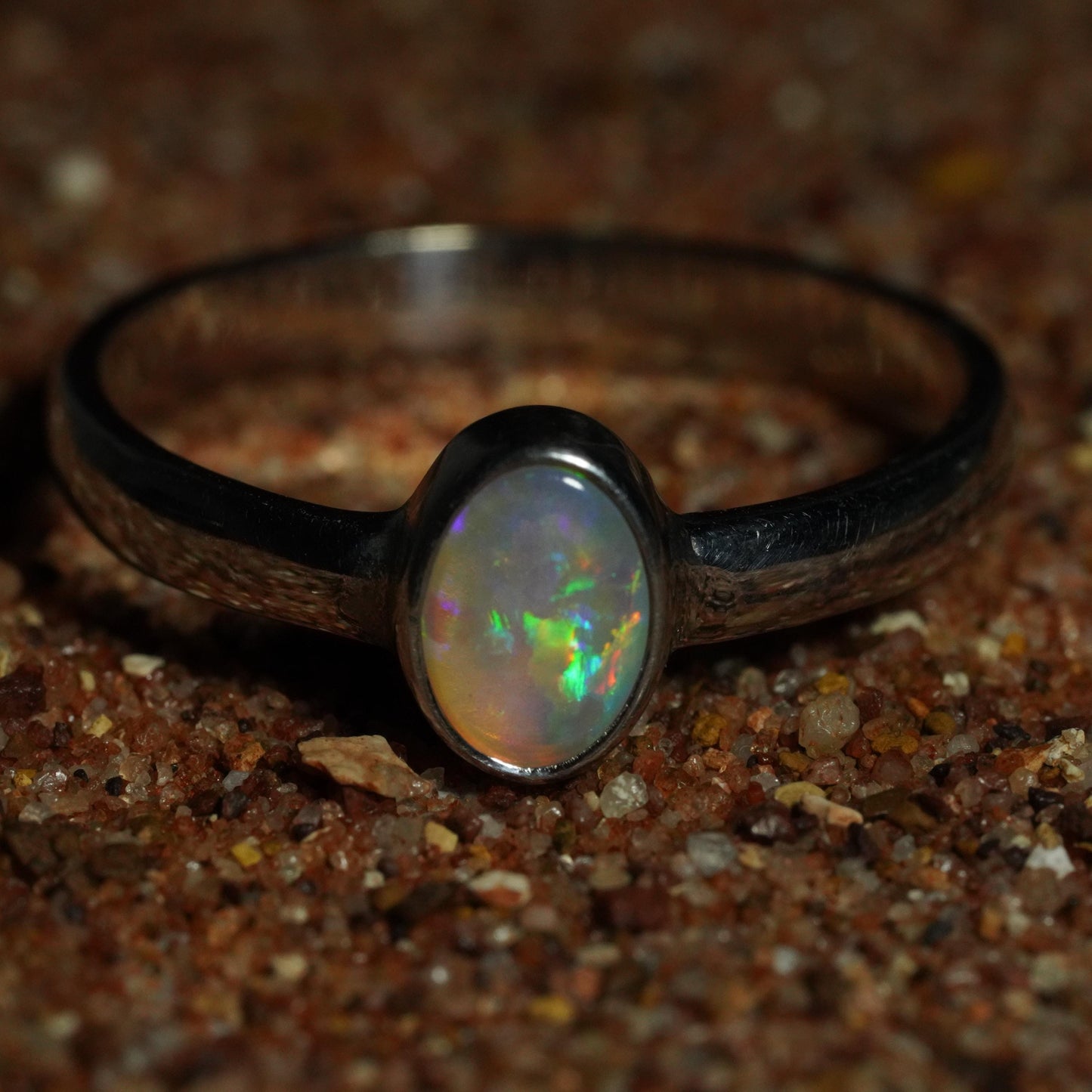 Australian Opal Ring | Sterling Silver | Size 9