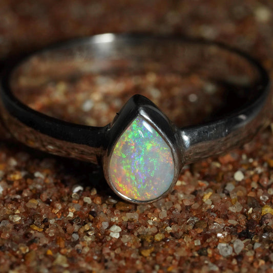 Australian Opal Ring | Sterling Silver | Size 9
