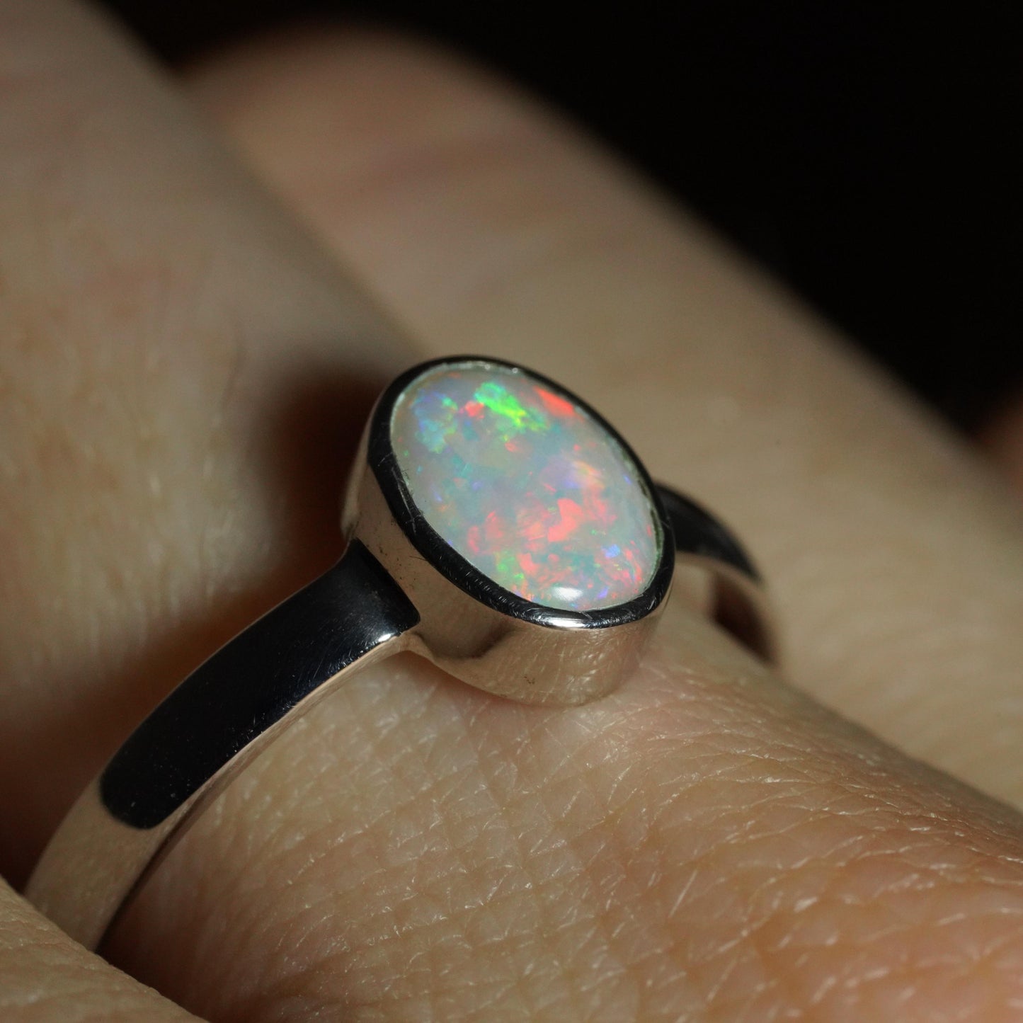 Australian Opal Ring | Sterling Silver | Size 9