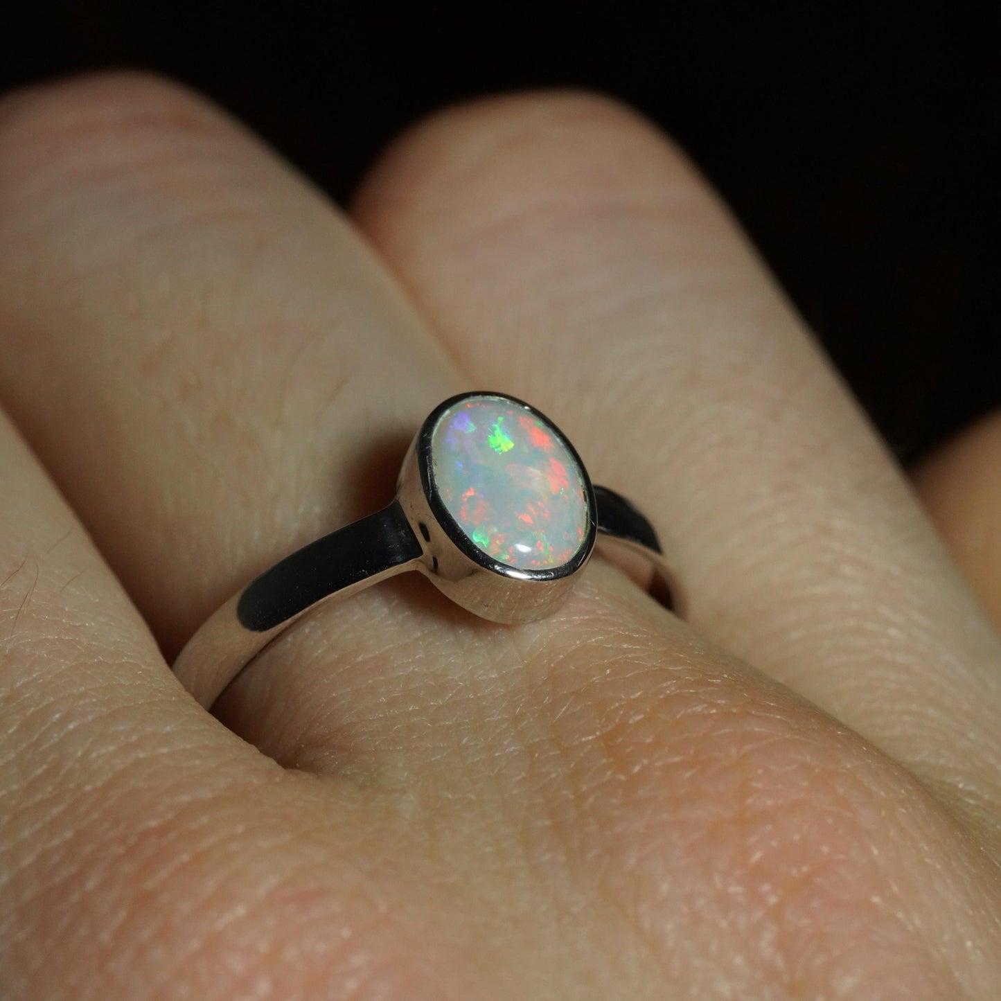 Australian Opal Ring | Sterling Silver | Size 9