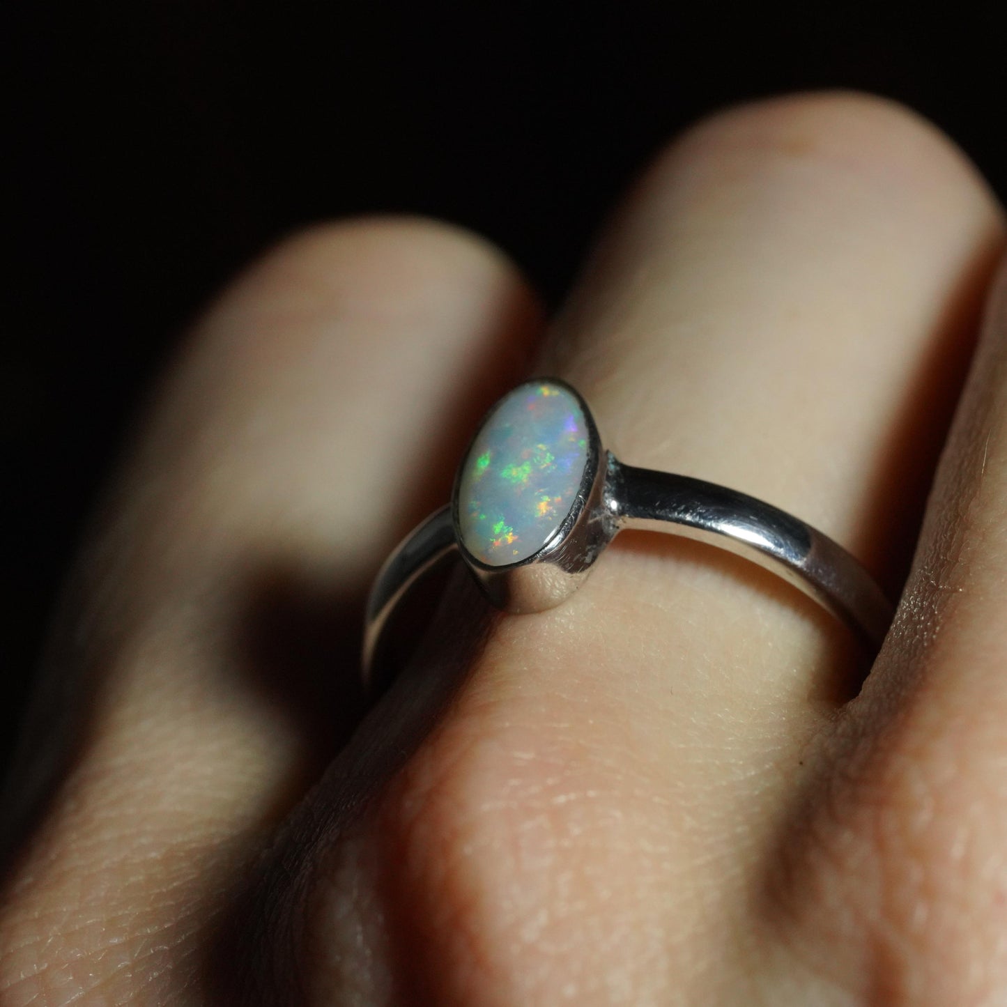 Australian Opal Ring | Sterling Silver | Size 9