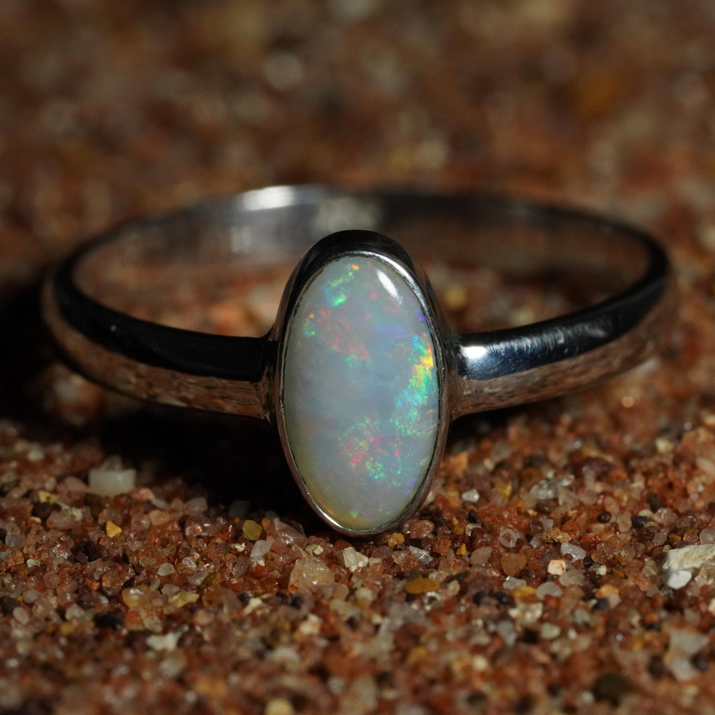 Australian Opal Ring | Sterling Silver | Size 9