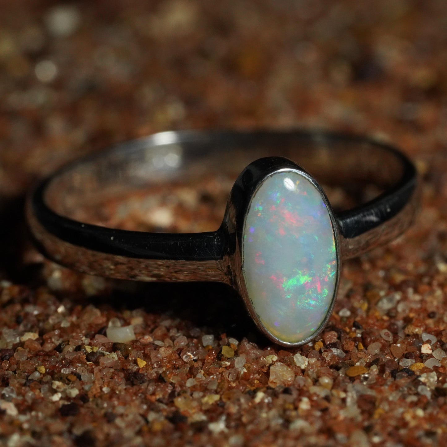 Australian Opal Ring | Sterling Silver | Size 9