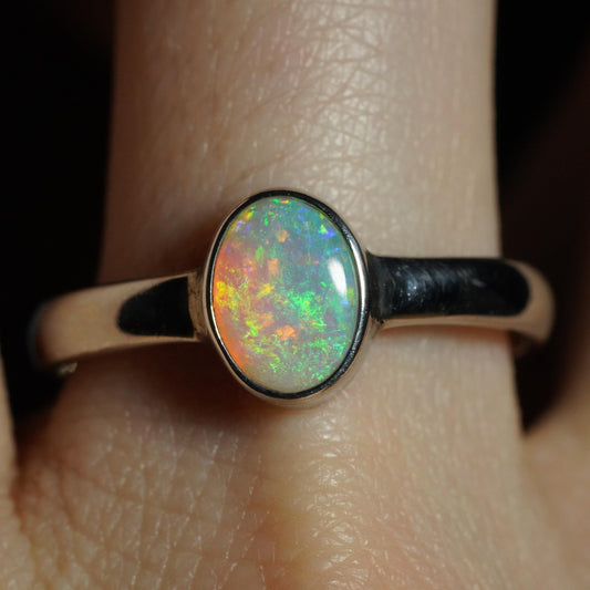 Australian Opal Ring | Sterling Silver | Size 9