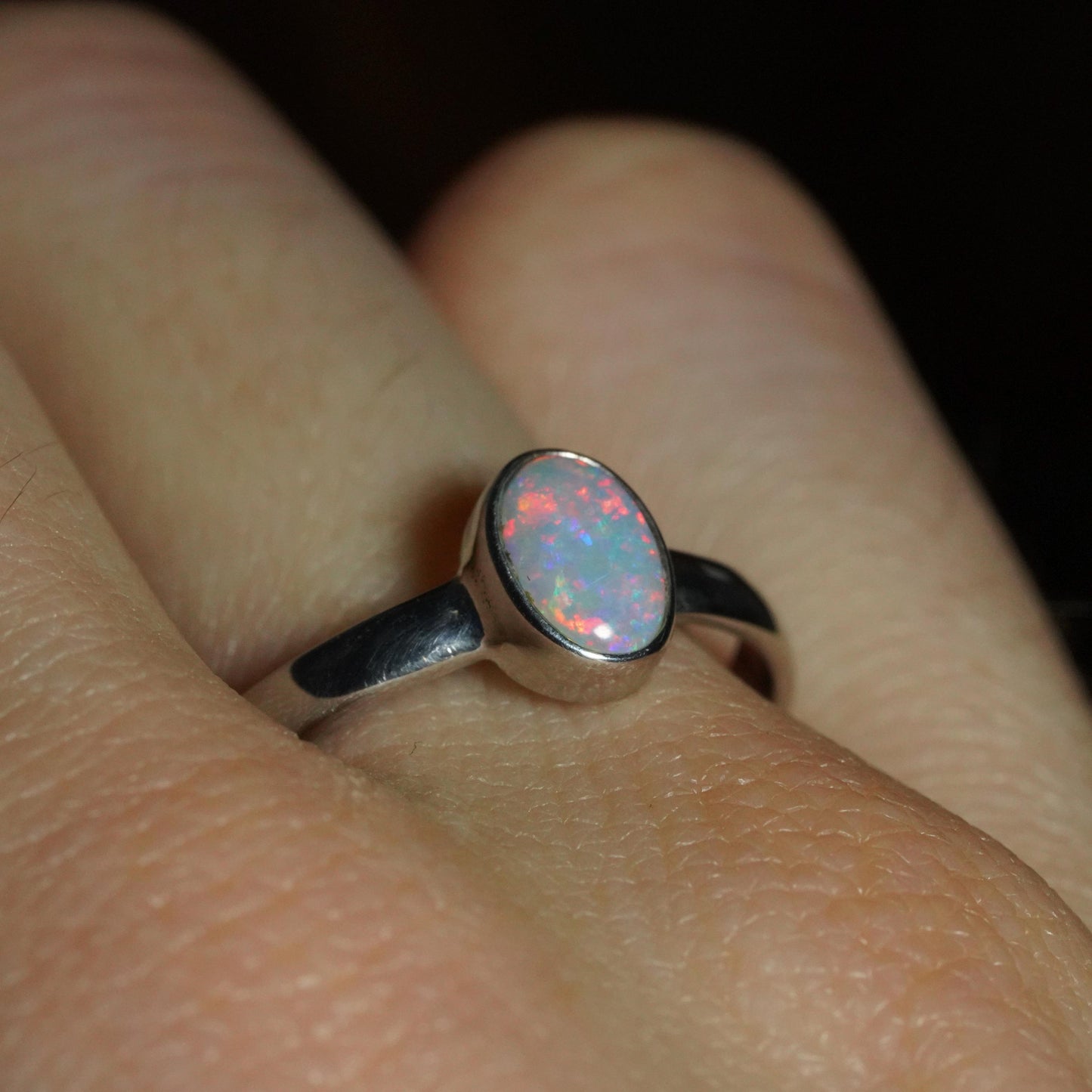 Australian Opal Ring | Sterling Silver | Size 9