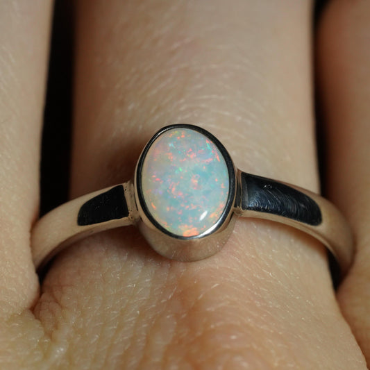 Australian Opal Ring | Sterling Silver | Size 9