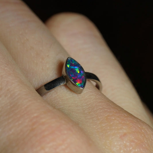 Australian Opal Ring | Sterling Silver | Size 7