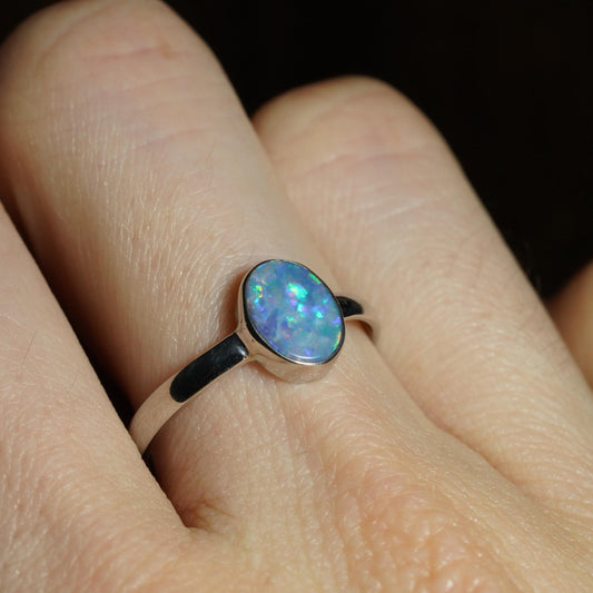 Australian Opal Ring | Sterling Silver | Size 7