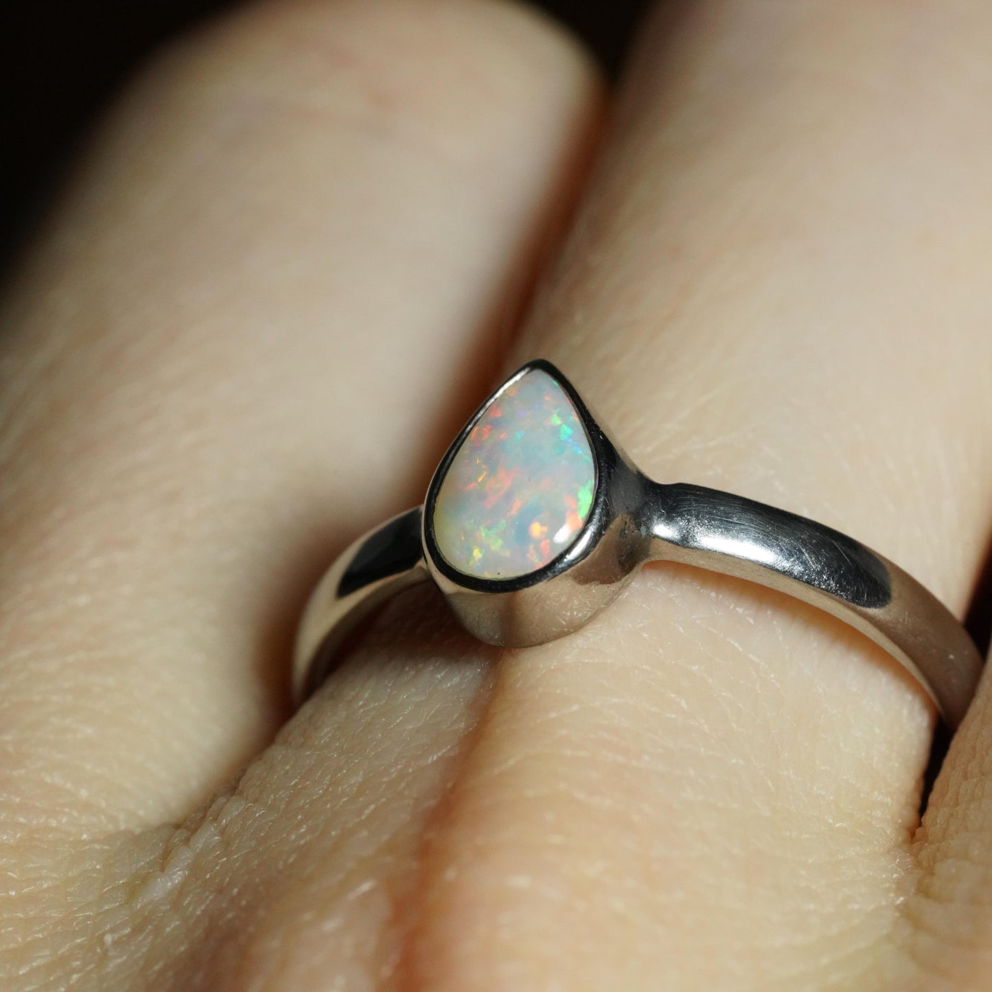 Australian Opal Ring | Sterling Silver | Size 8