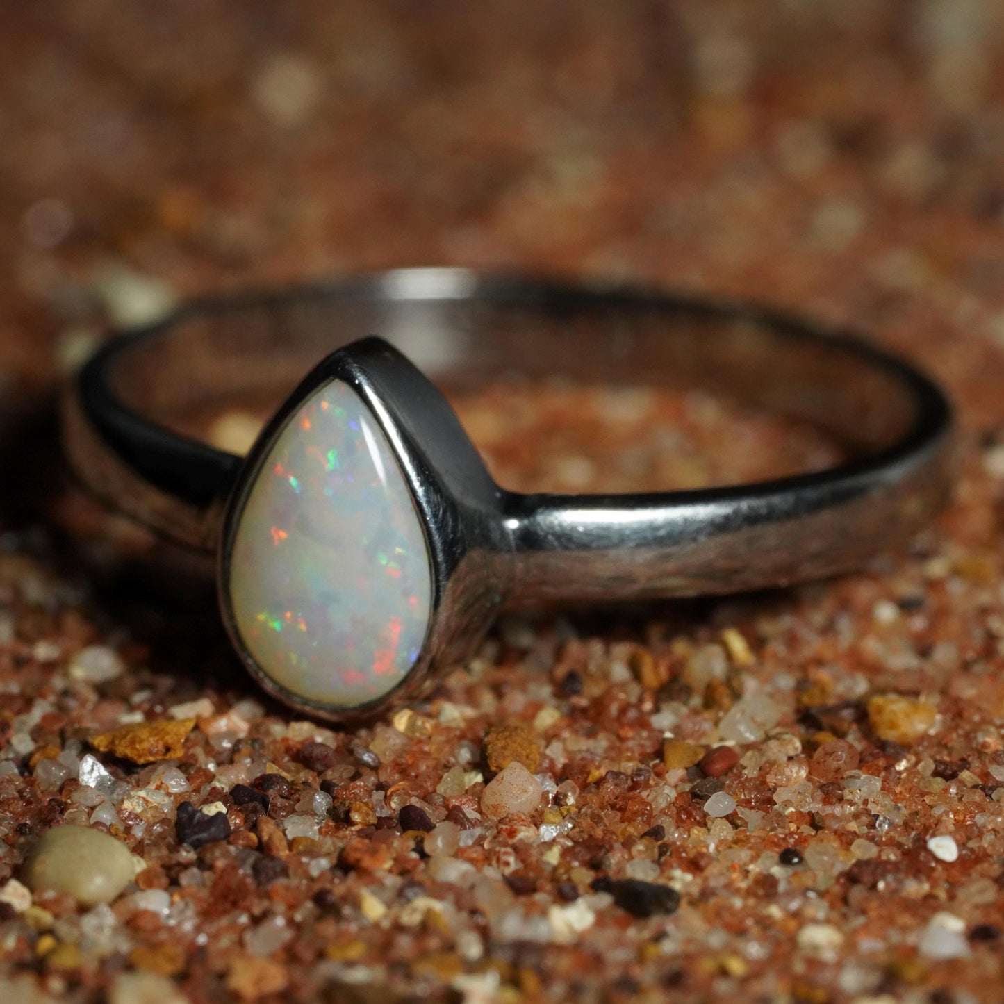 Australian Opal Ring | Sterling Silver | Size 8