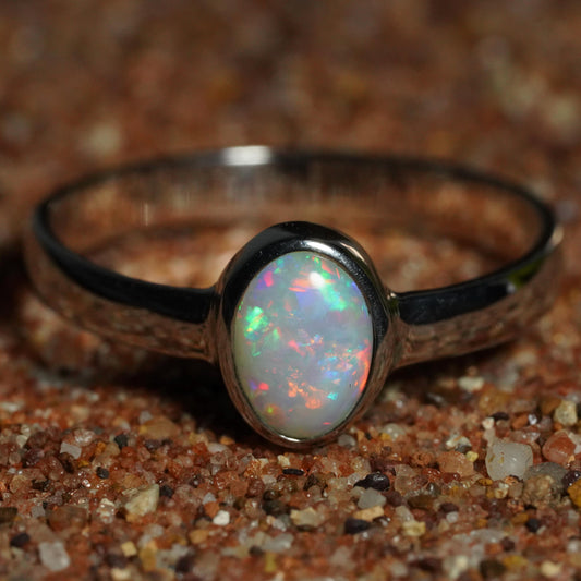 Australian Opal Ring | Sterling Silver | Size 7
