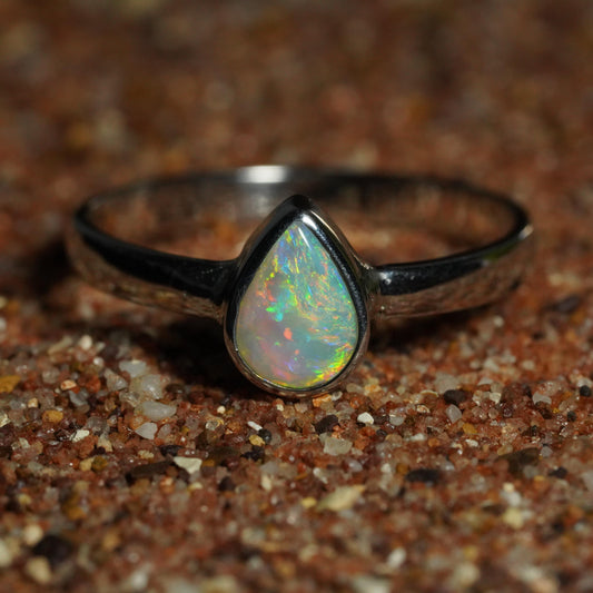 Australian Opal Ring | Sterling Silver | Size 7