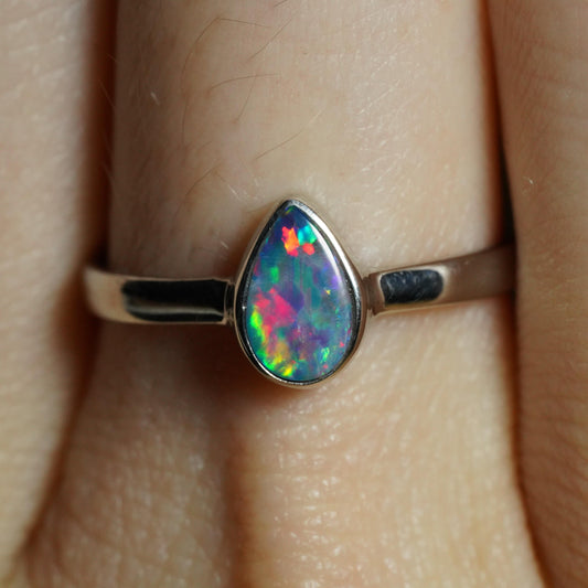 Australian Opal Ring | Sterling Silver | Size 6