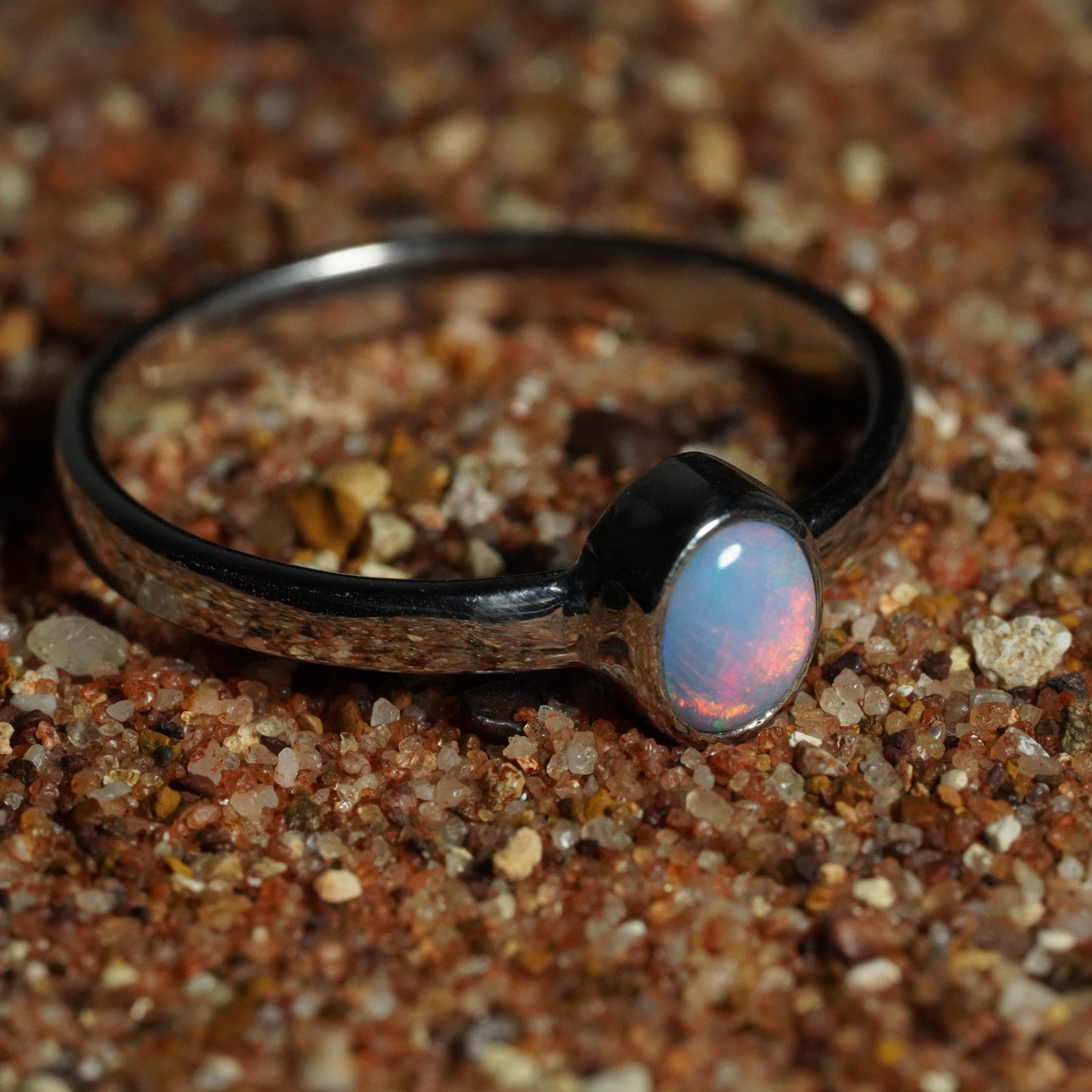 Australian Opal Ring | Sterling Silver | Size 6